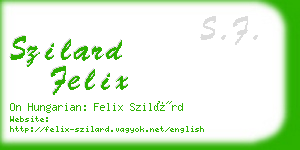 szilard felix business card